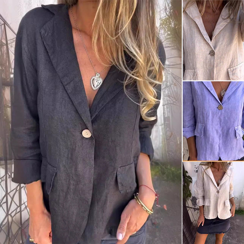 Casual Lapel Single-button Blazer
