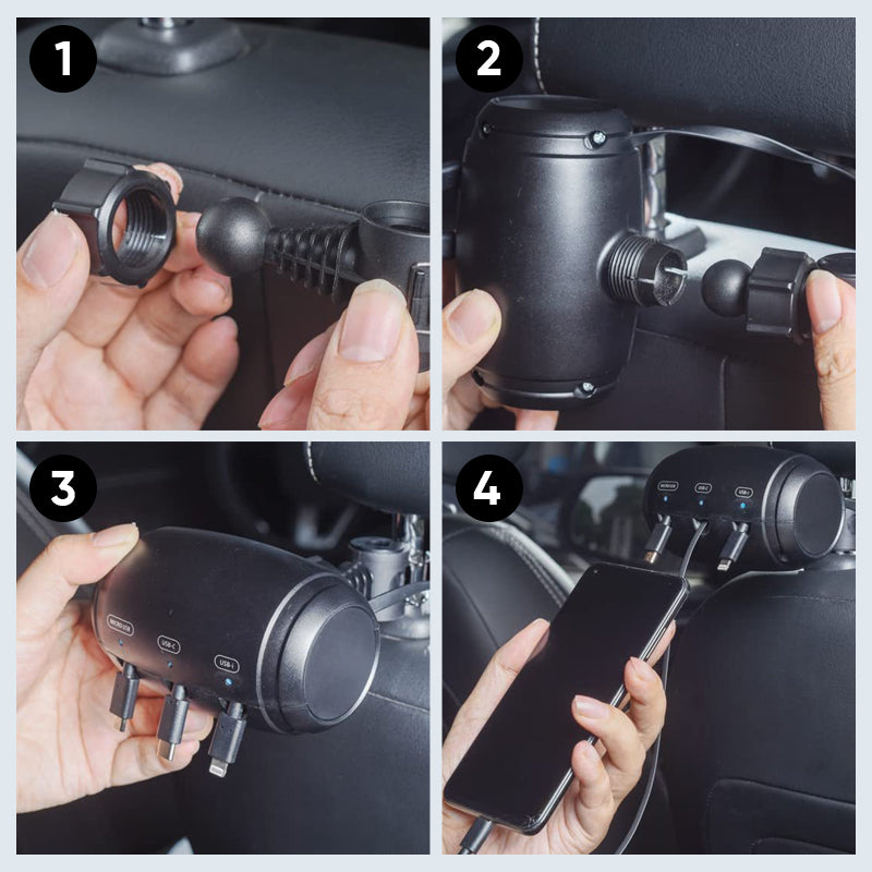 Retractable Backseat 3 in 1 Charger