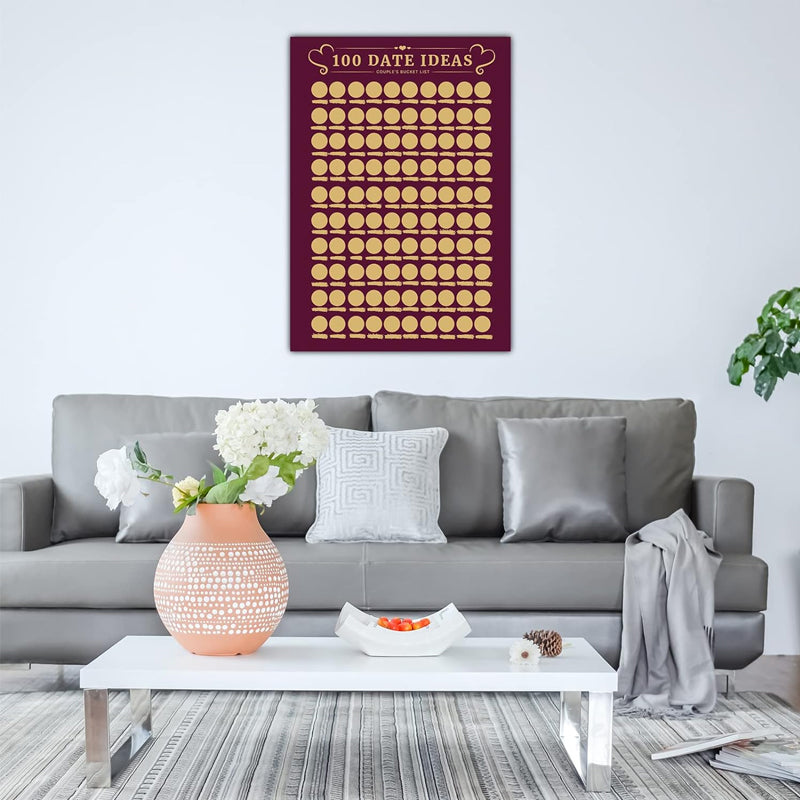 100 Dates Ideas Scratch Off Poster