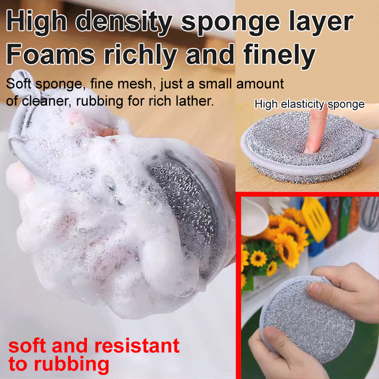 Double-sided steel wire sponge wipe(10pcs)
