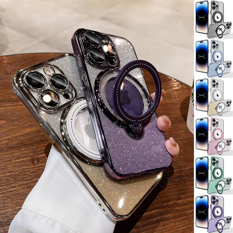 Magnetic Glitter Case with Invisible Stand for iPhone
