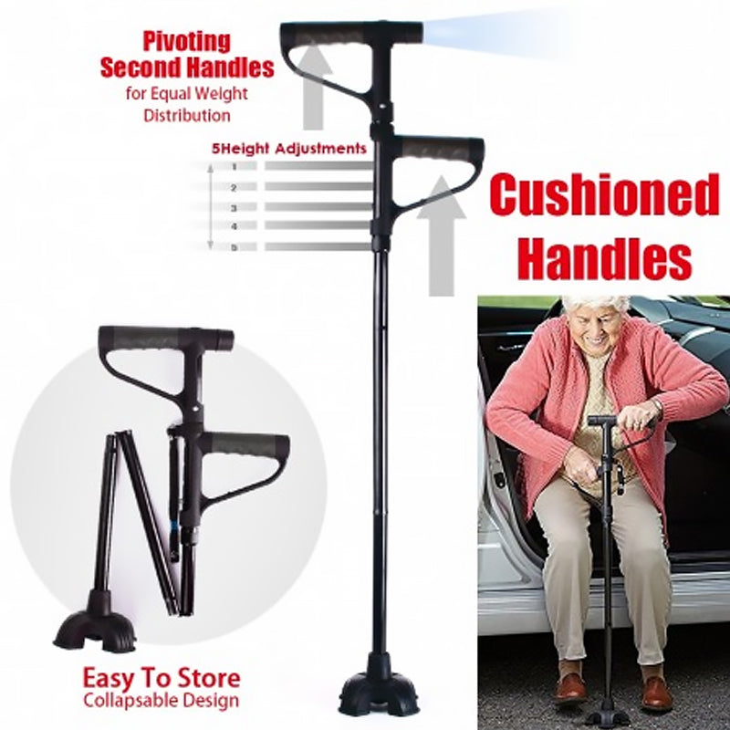 Non-slip Foldable Walking Stick With Led Light