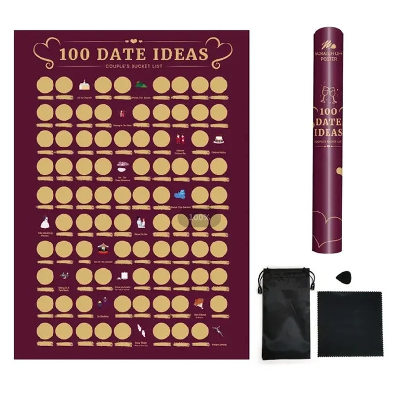 100 Dates Ideas Scratch Off Poster