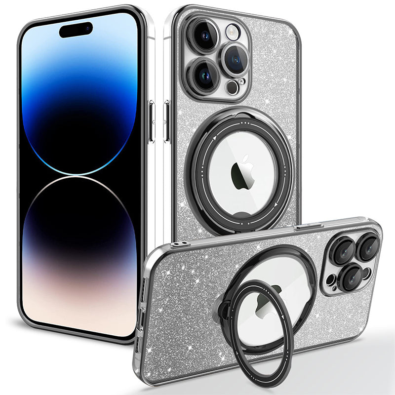 Magnetic Glitter Case with Invisible Stand for iPhone